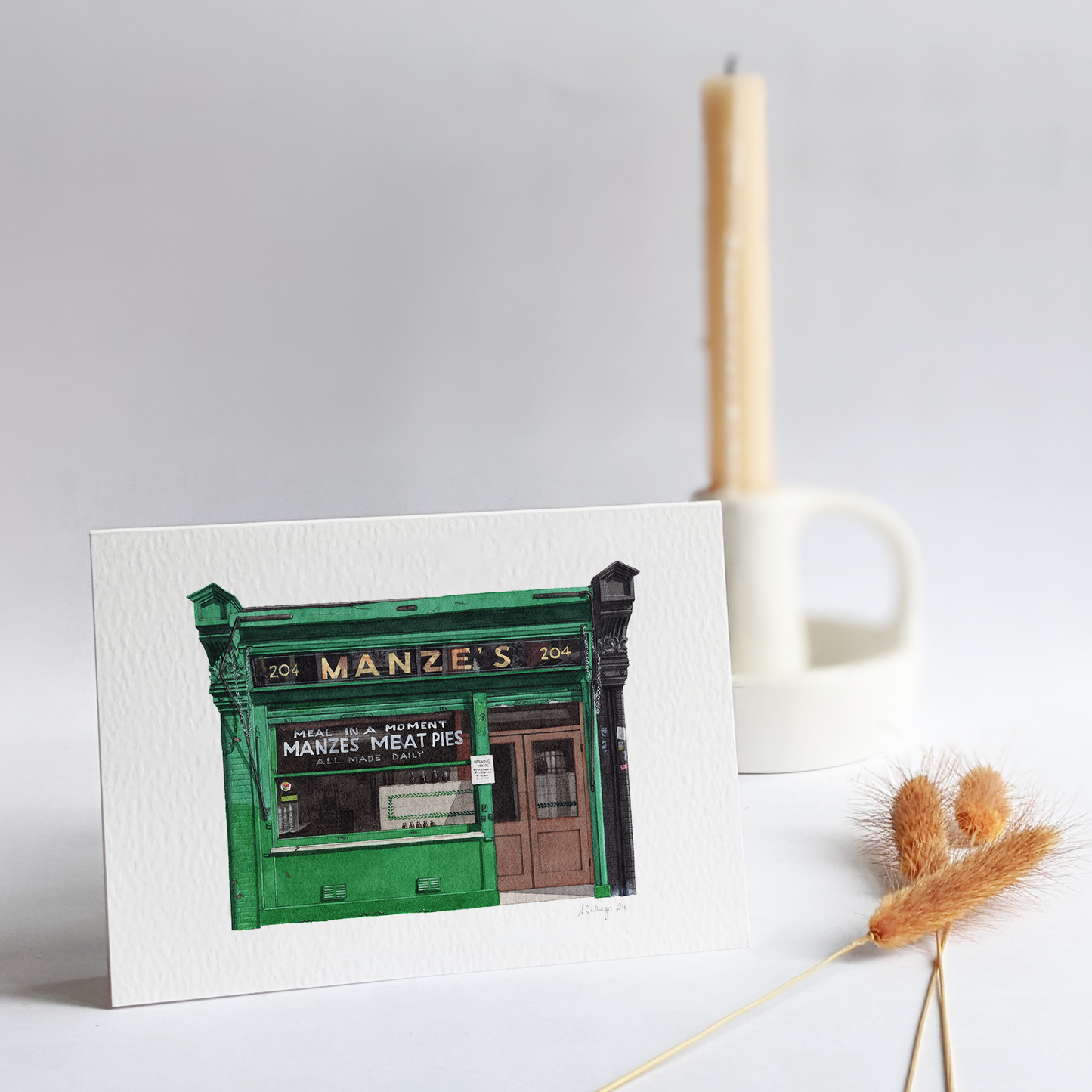 Deptford - Manze's Pie & Mash Shop - Greeting card with envelope