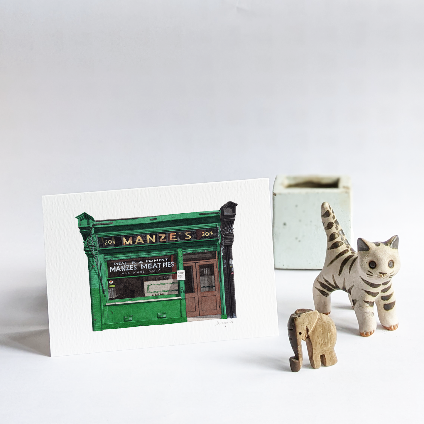 Deptford - Manze's Pie & Mash Shop - Greeting card with envelope