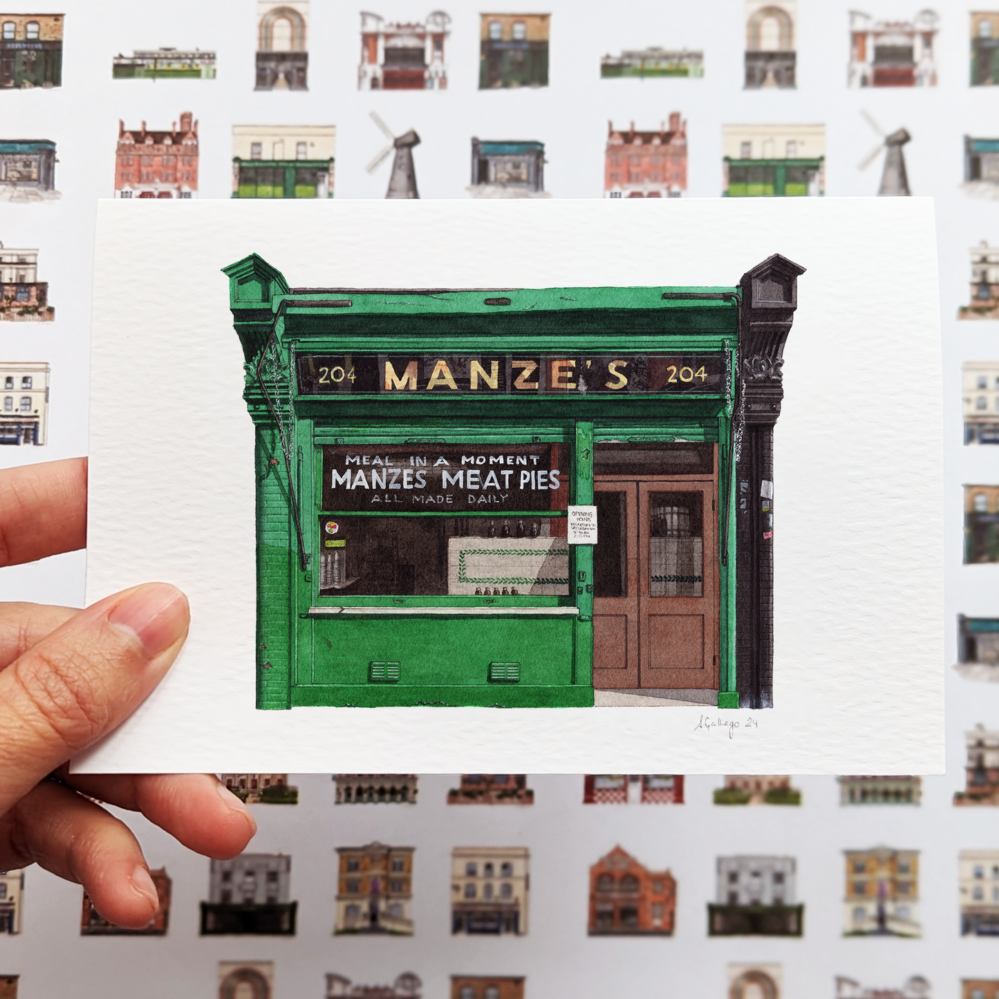 Deptford - Manze's Pie & Mash Shop - Greeting card with envelope