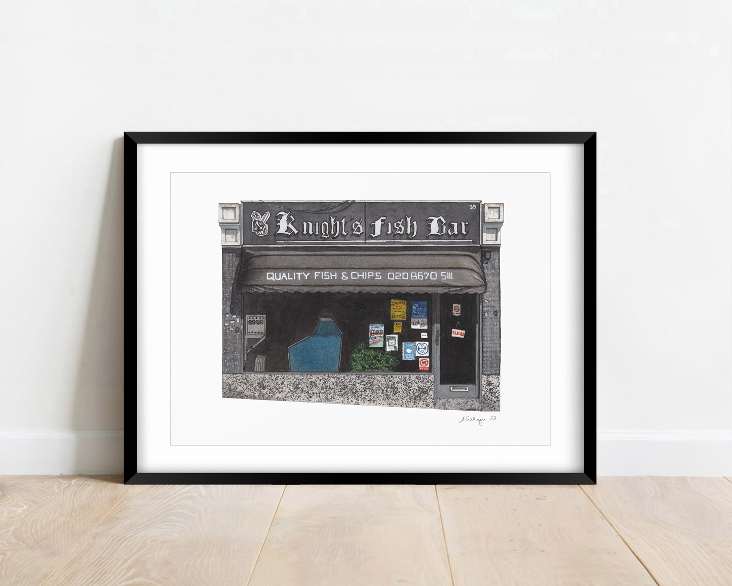West Norwood - Knight's Fish Bar - Giclée Print (unframed)