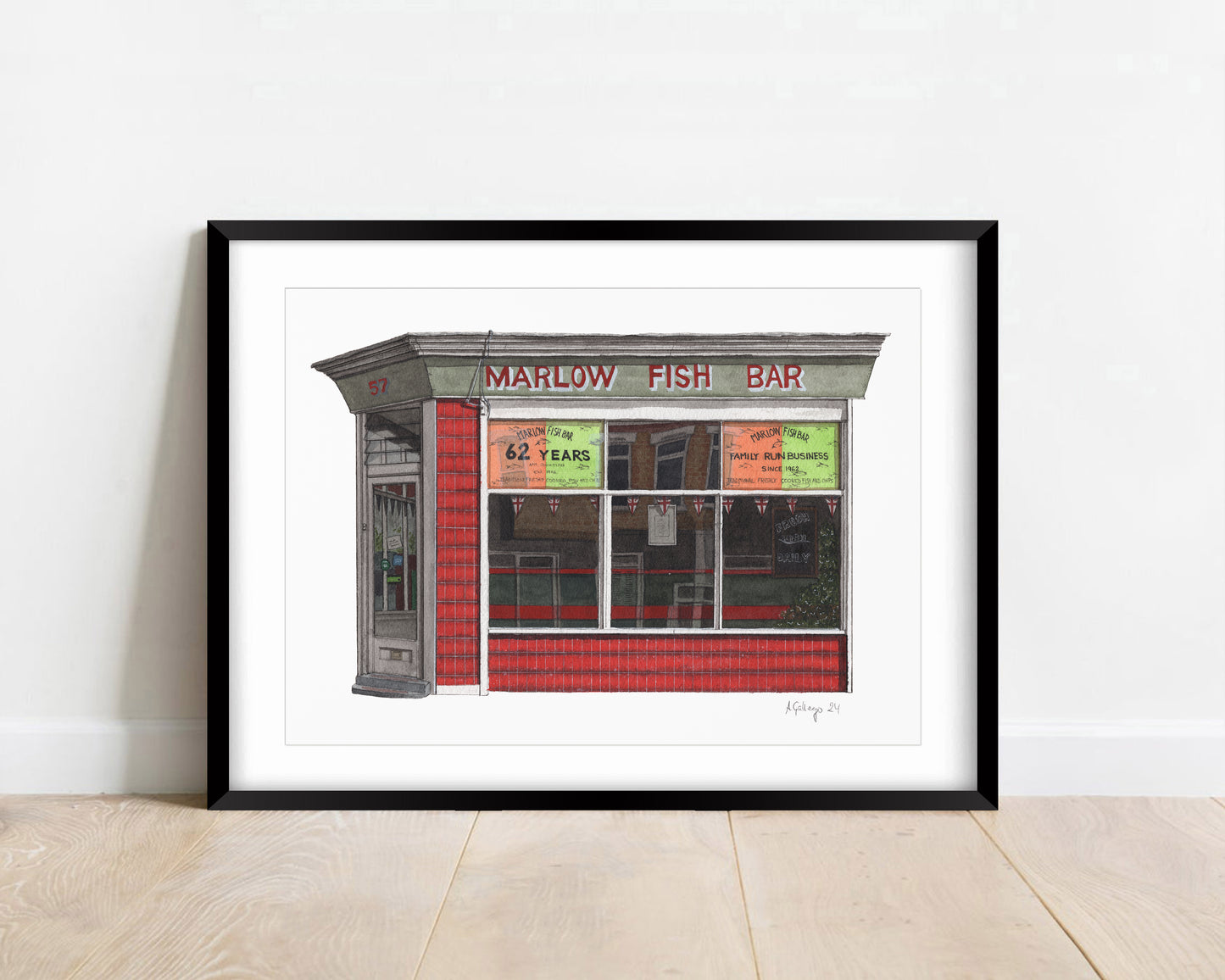 Penge - Marlow Fish Bar - Giclée Print (unframed)