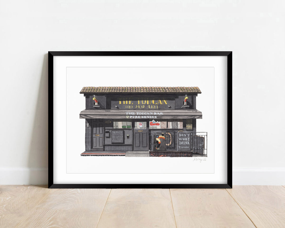 Soho - The Toucan Pub - Original watercolour painting (unframed)