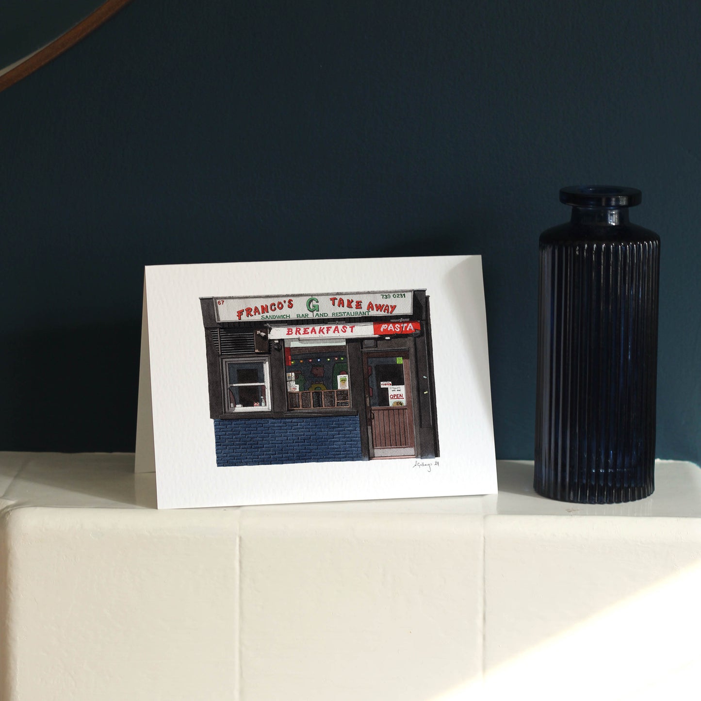 Shoreditch - Franco's Take Away - Greeting card with envelope