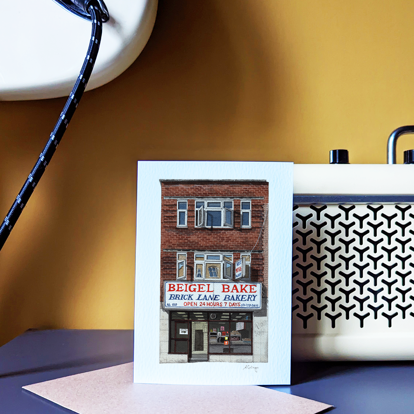 Brick Lane - Beigel Bake - Greeting card with envelope