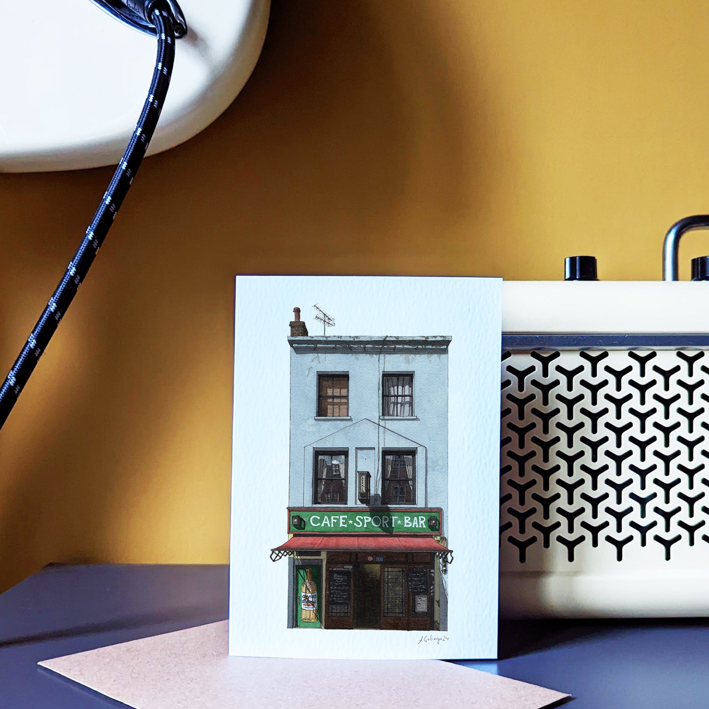 Farringdon - Cafe Kick - Greeting card with envelope