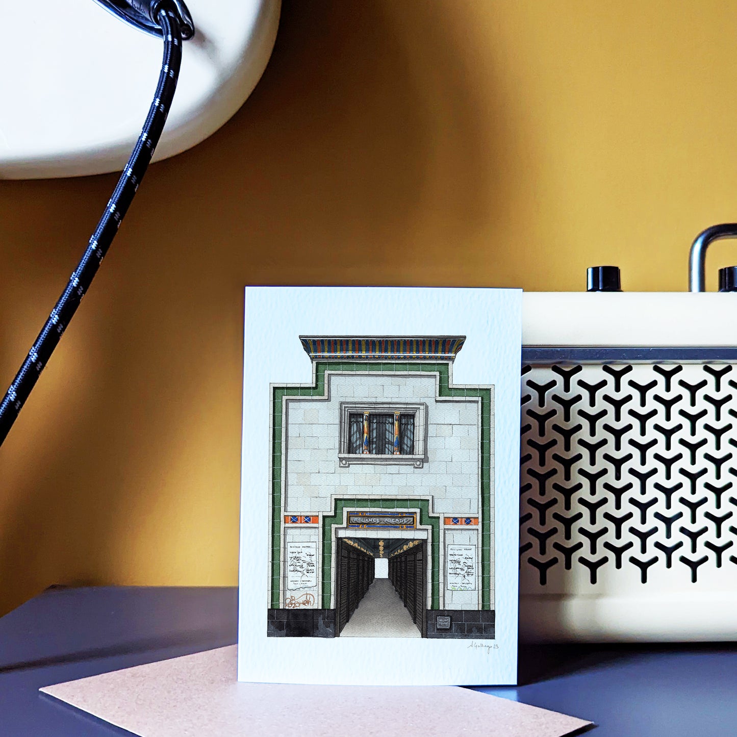 Brixton - Reliance Arcade - Egyptian Façade- Greeting card with envelope