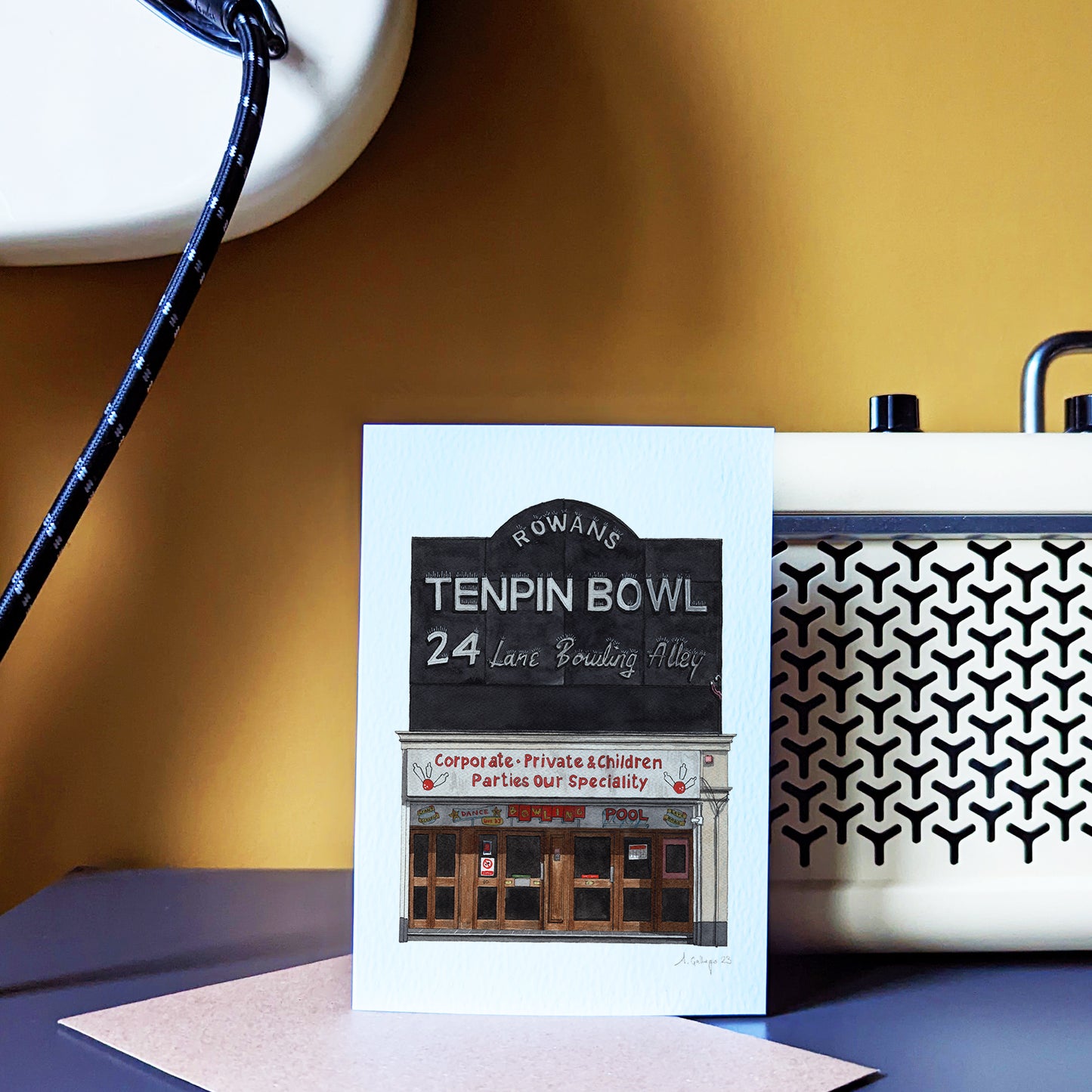 Finsbury Park - Rowans Tenpin Bowl - Greeting card with envelope - Islington