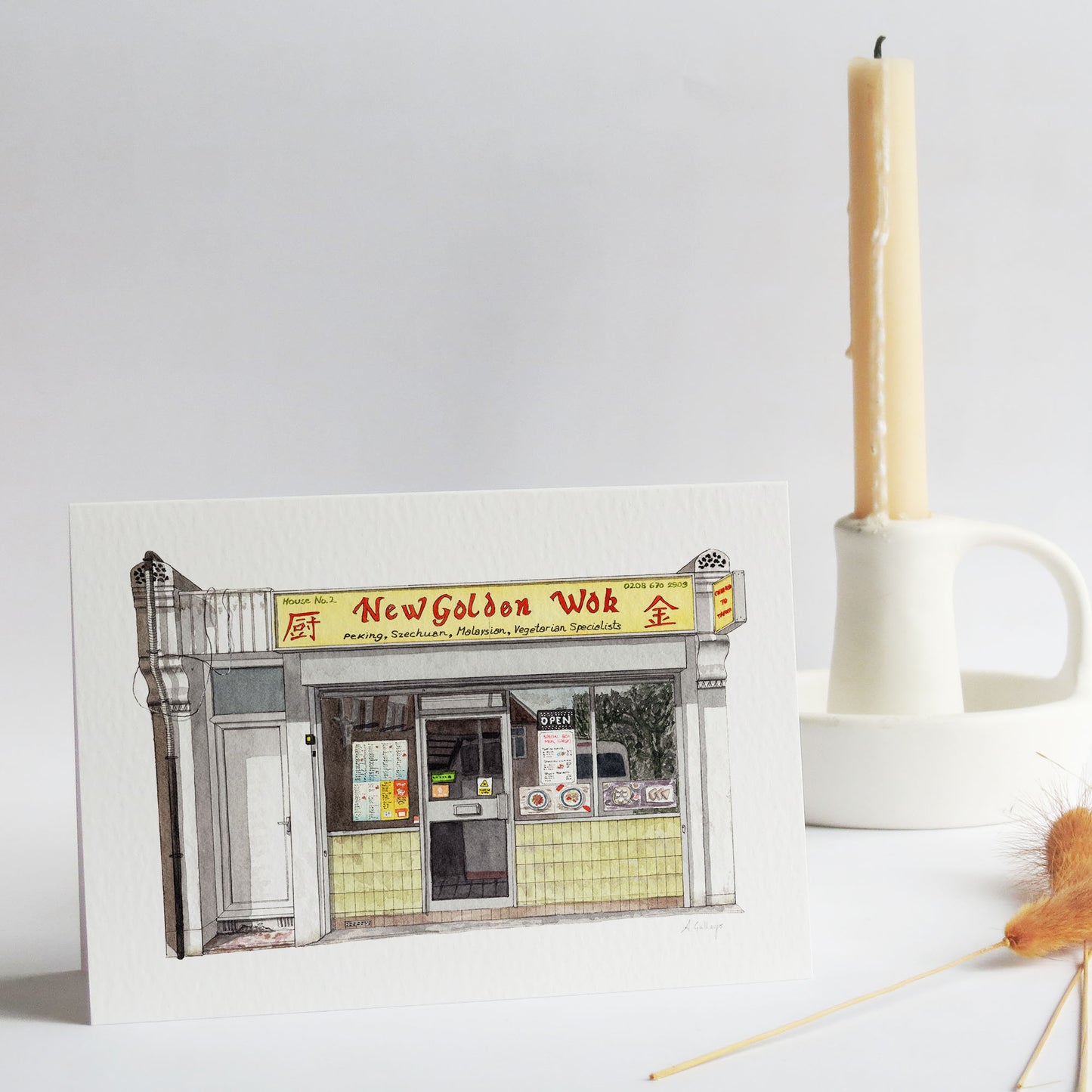 West Norwood - New Golden Wok - Greeting card with envelope