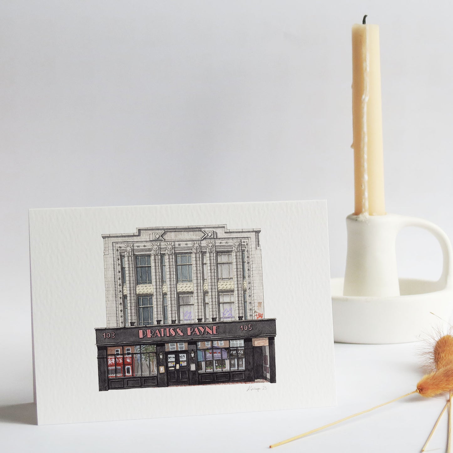 Streatham - Pratts & Payne pub - Greeting card with envelope