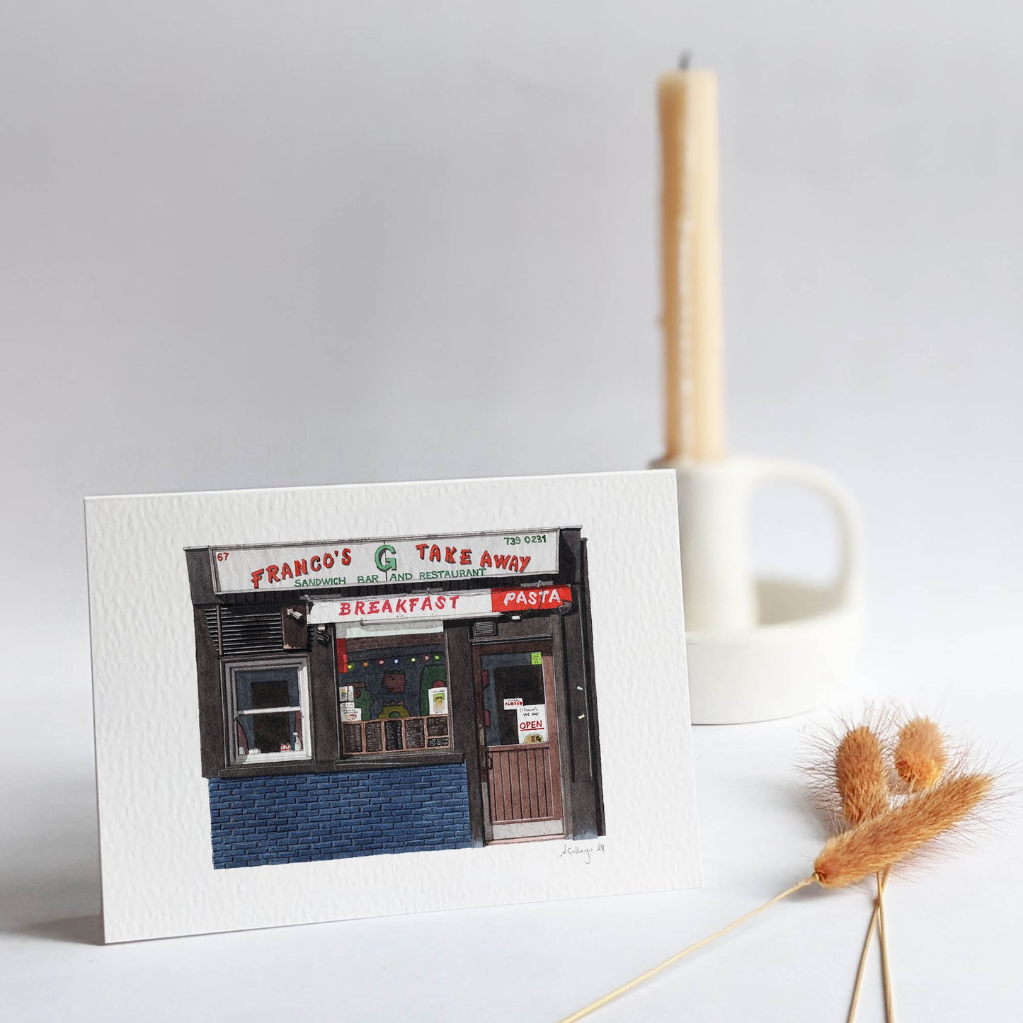 Shoreditch - Franco's Take Away - Greeting card with envelope