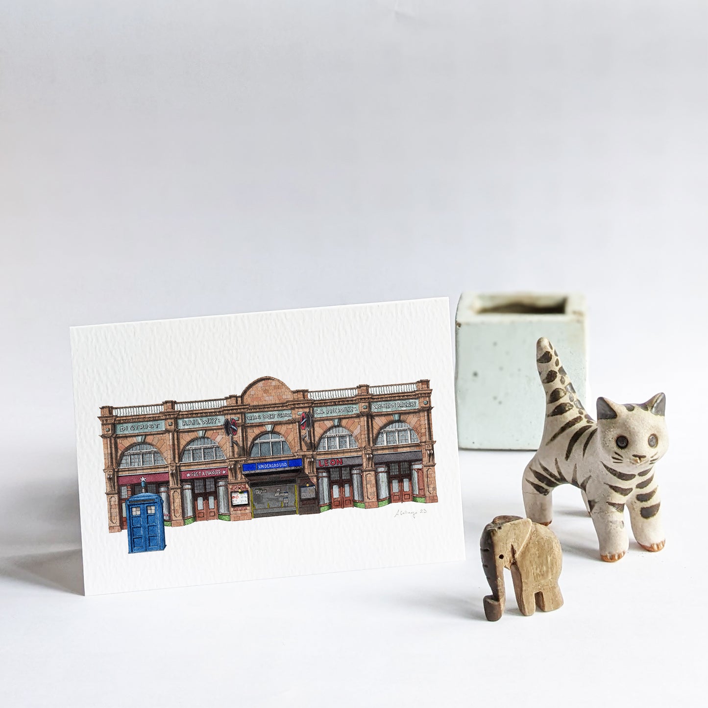 Earl's Court Station - Greeting card with envelope