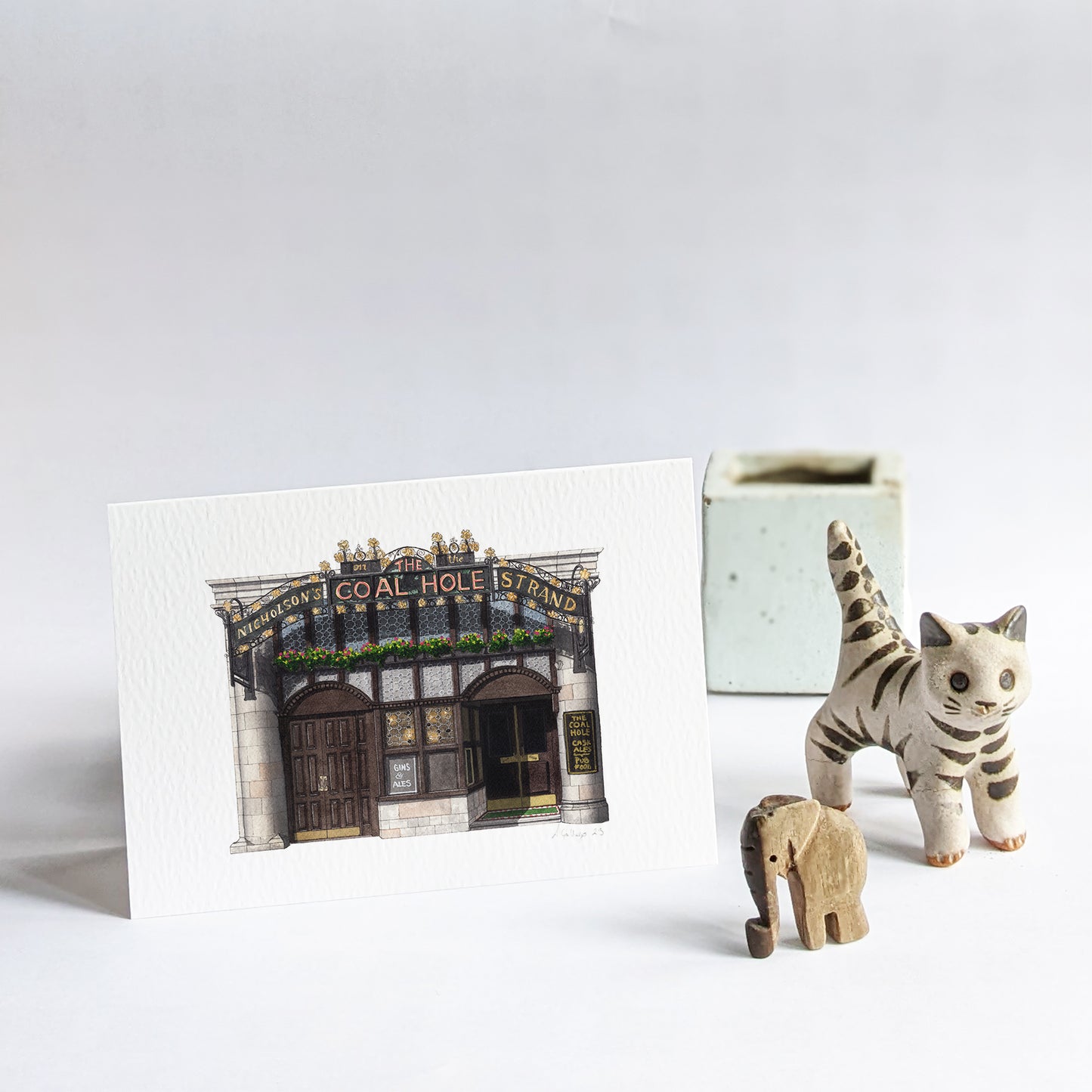 Strand - The Coal Hole pub - Greeting card with envelope