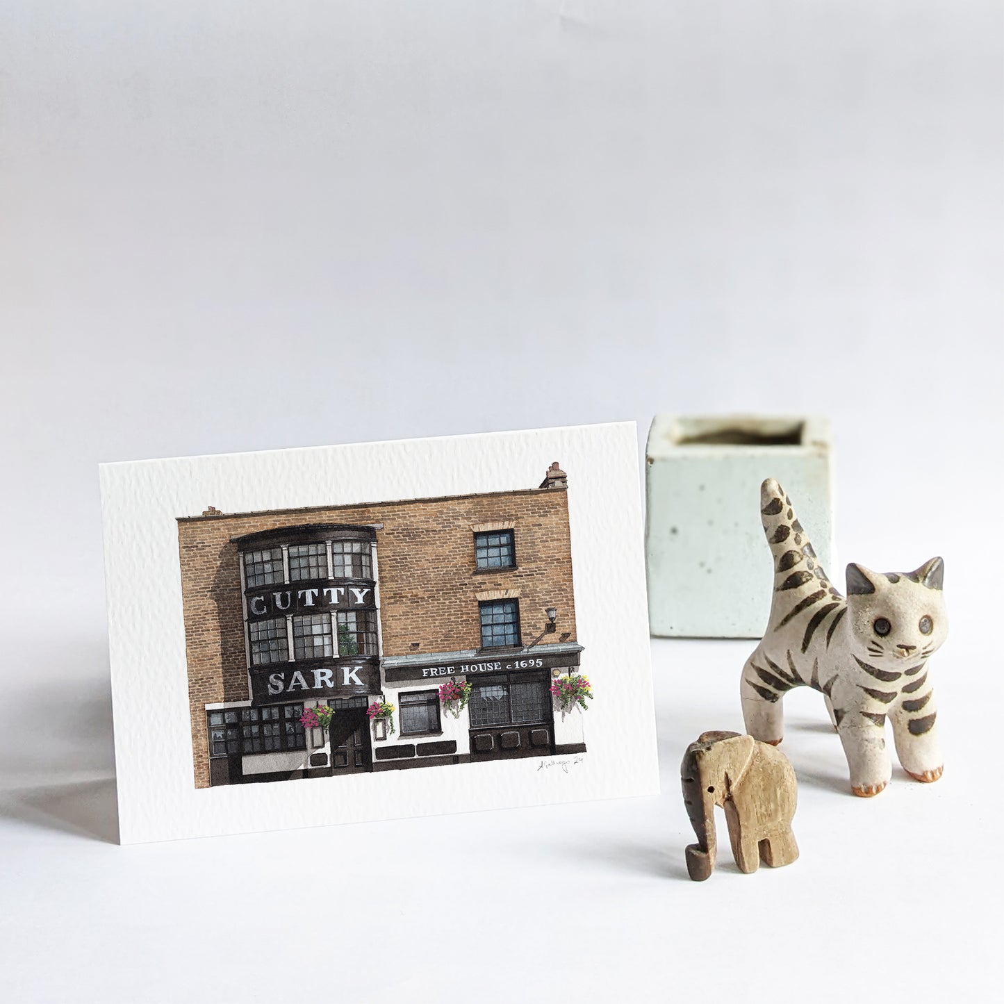 Greenwich - Cutty Sark Pub - Greeting card with envelope