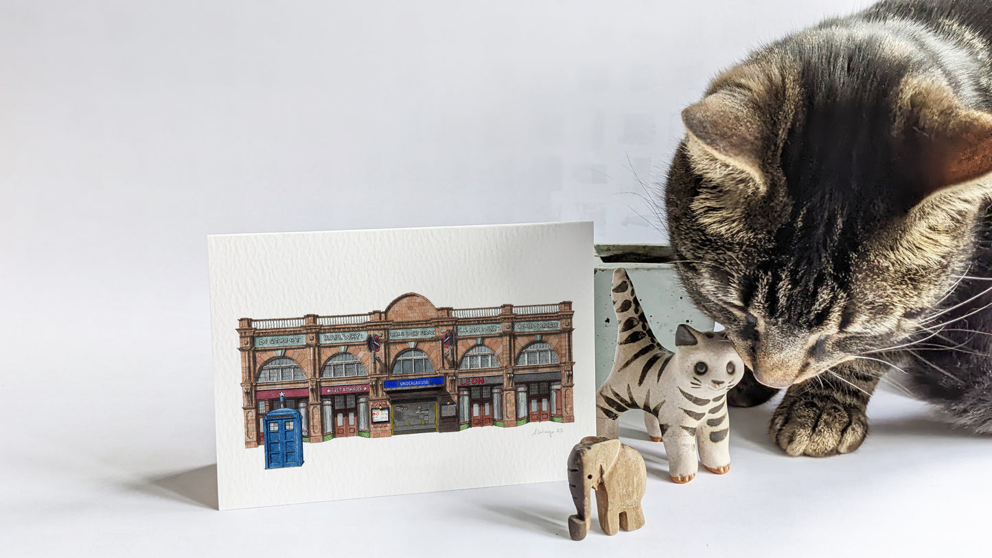 Earl's Court Station - Greeting card with envelope