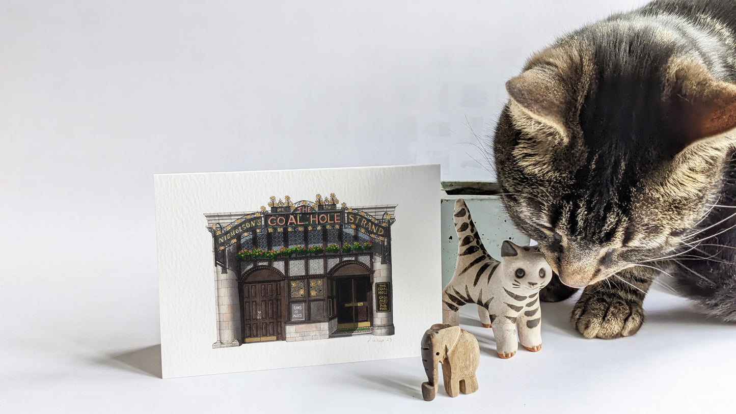 Strand - The Coal Hole pub - Greeting card with envelope