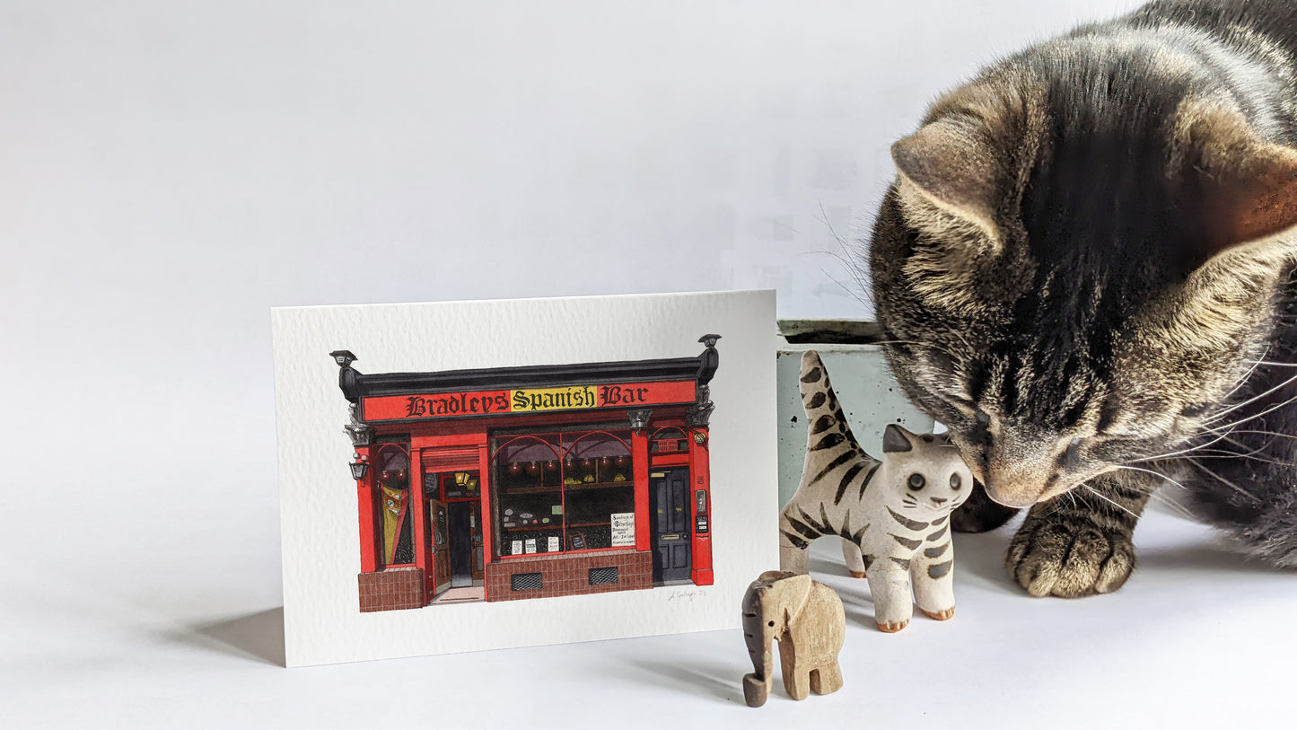 Soho - Bradley's Spanish Bar - Greeting card with envelope