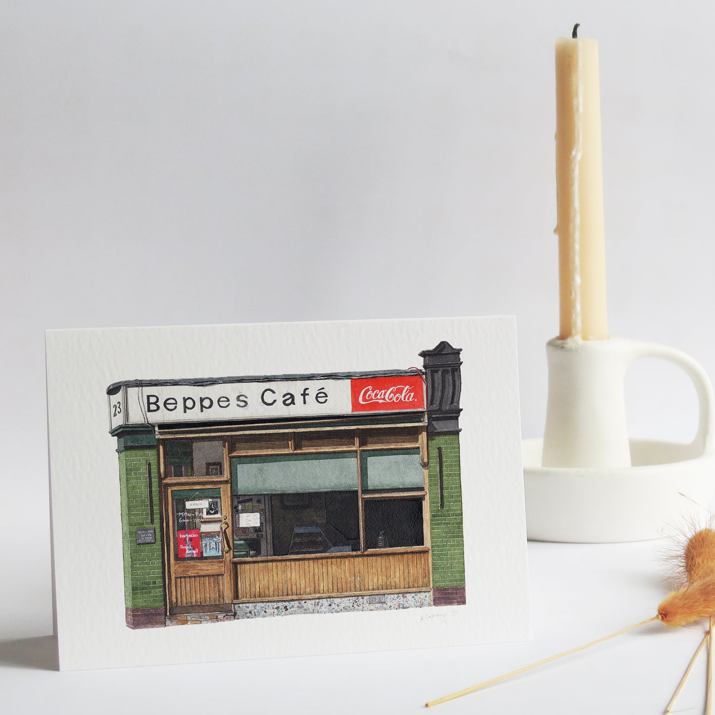 Farringdon - Beppe's Cafe - Greeting card with envelope