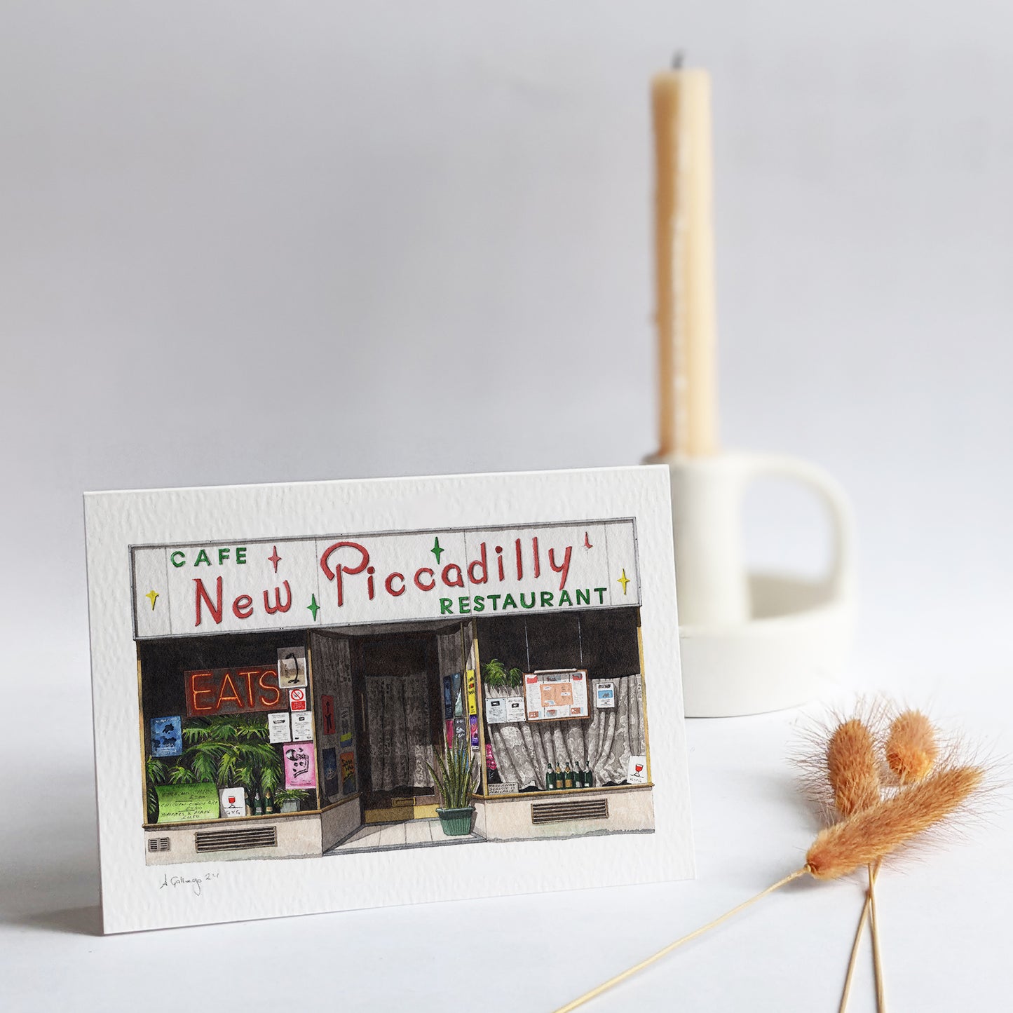Central - New Piccadilly Cafe - Greeting card with envelope
