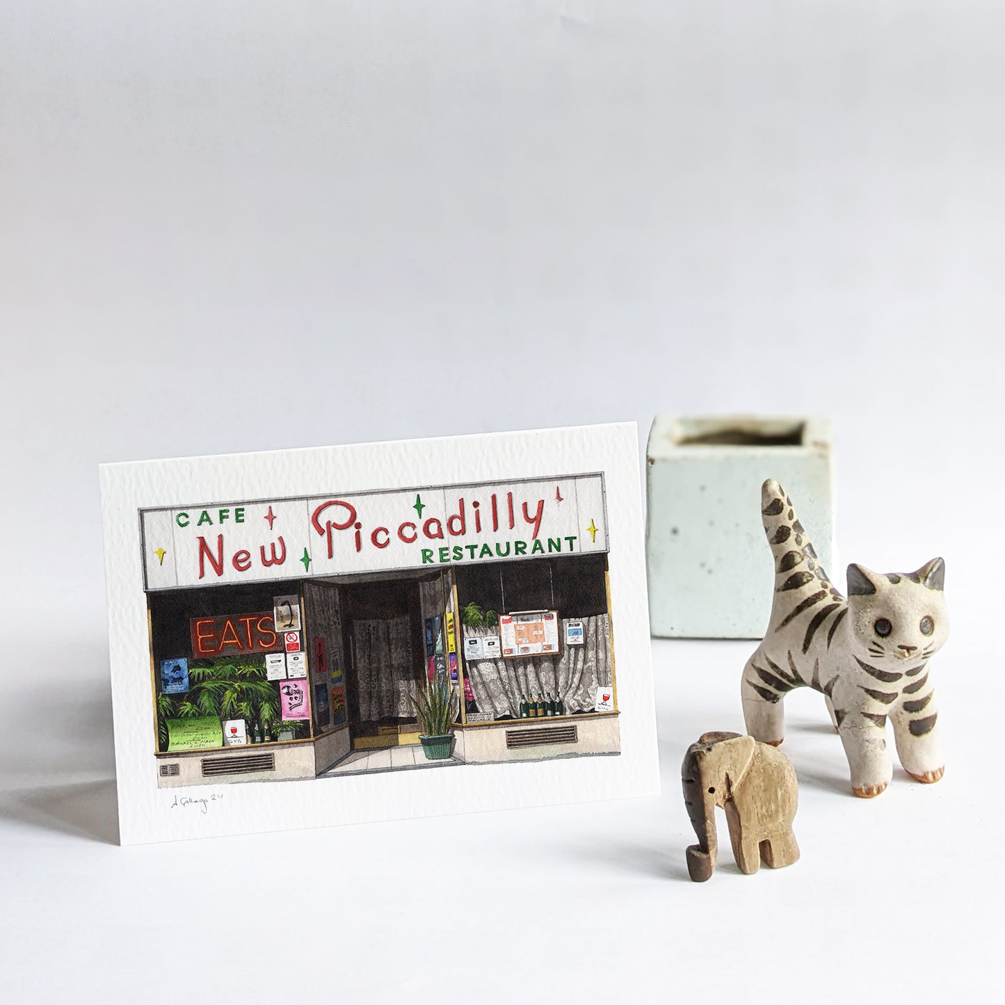 Central - New Piccadilly Cafe - Greeting card with envelope