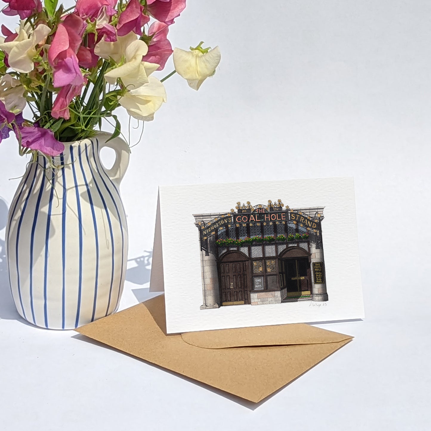 Strand - The Coal Hole pub - Greeting card with envelope
