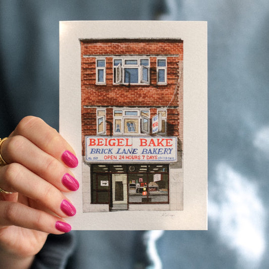 Brick Lane - Beigel Bake - Greeting card with envelope