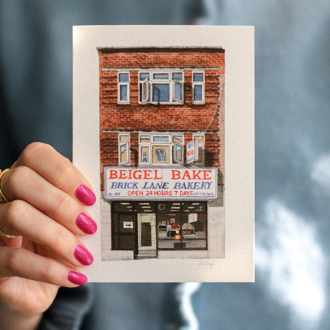 Brick Lane - Beigel Bake - Greeting card with envelope
