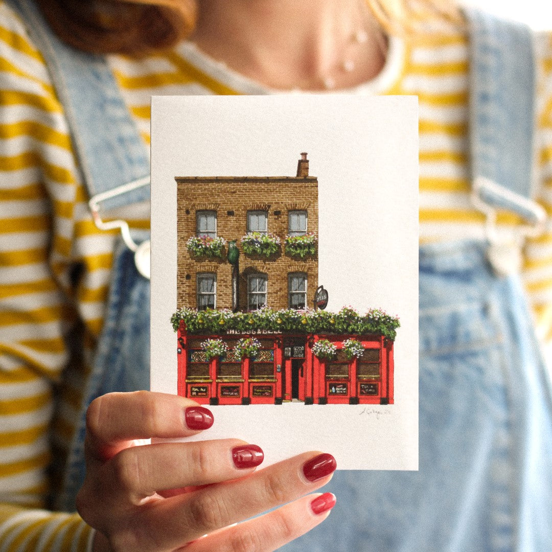 Deptford - The Dog and Bell - Greeting card with envelope