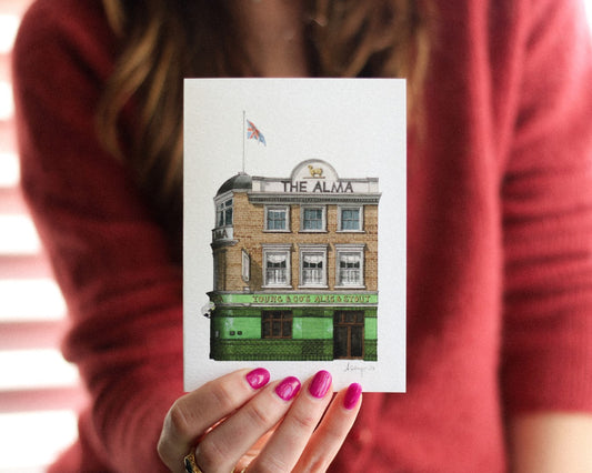 Wandsworth Town - The Alma - Greeting card with envelope