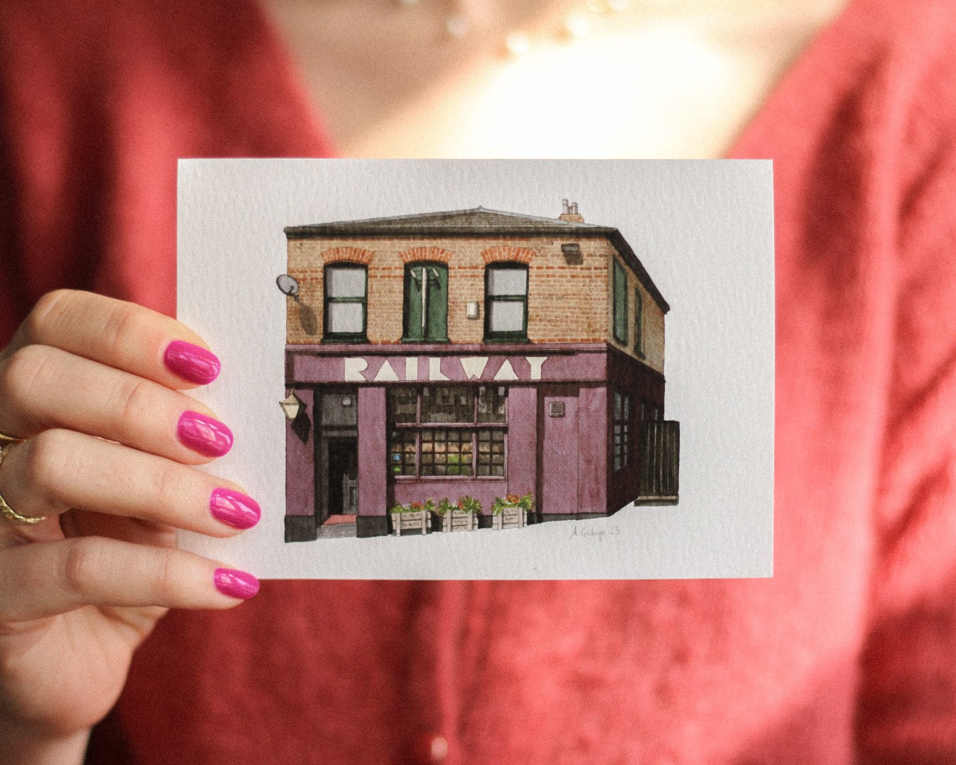 Tulse Hill - Railway Tavern Pub - Greeting card with envelope - West Norwood