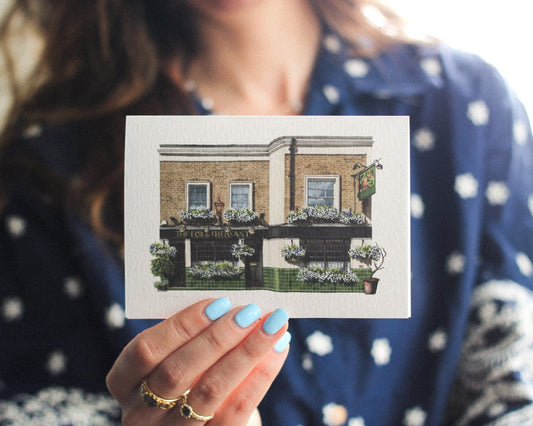 Chelsea - Fulham - The Fox and Pheasant - Greeting card with envelope