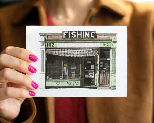 Gospel Oak - Sharp's Fishing Tackle - Greeting card with envelope - Hampstead