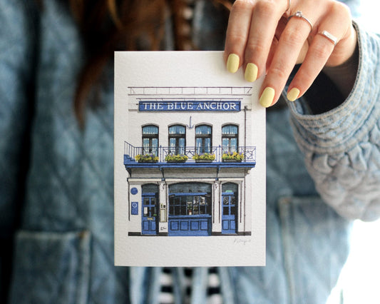 Hammersmith - The Blue Anchor - Greeting card with envelope