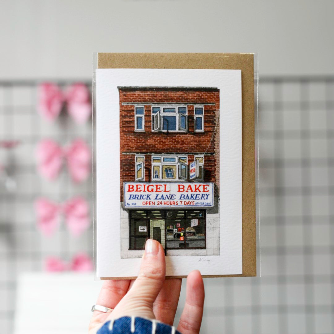Brick Lane - Beigel Bake - Greeting card with envelope