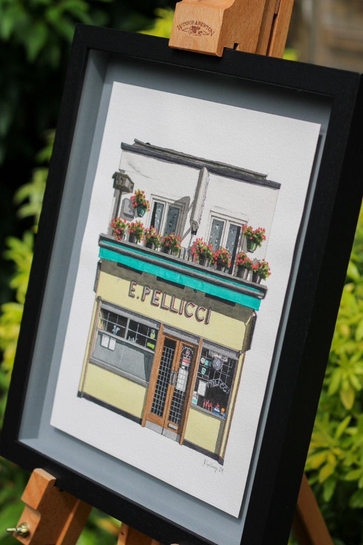 Bethnal Green - E. Pellicci - Original painting (framed)