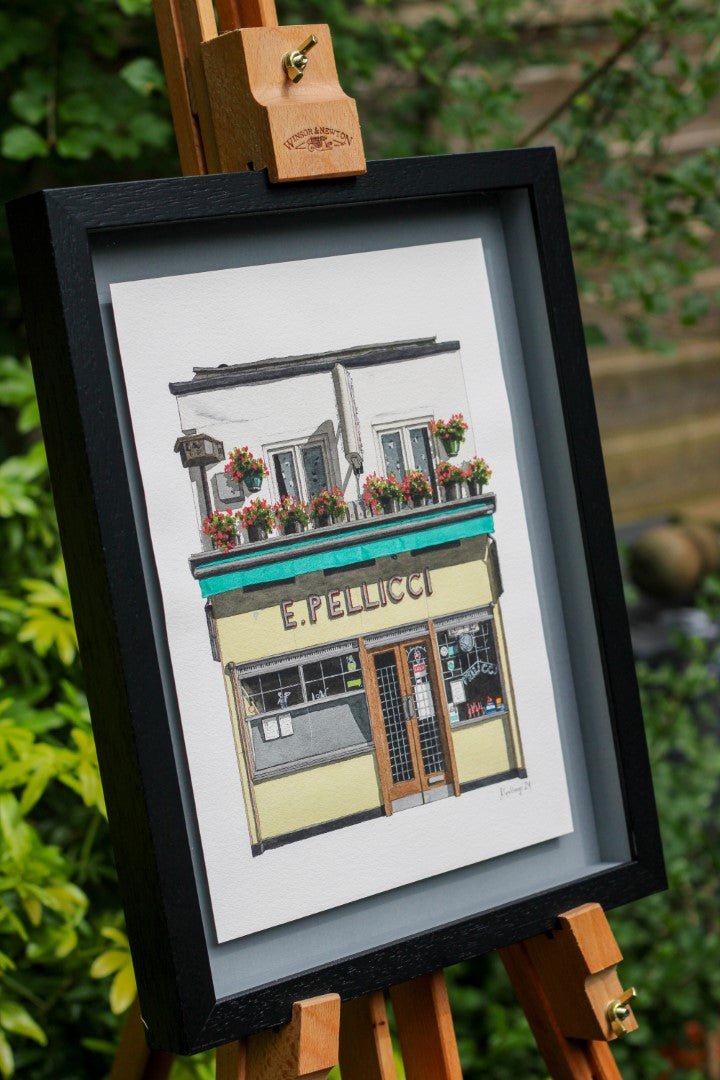 Bethnal Green - E. Pellicci - Original painting (framed)