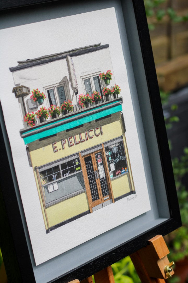 Bethnal Green - E. Pellicci - Original painting (framed)