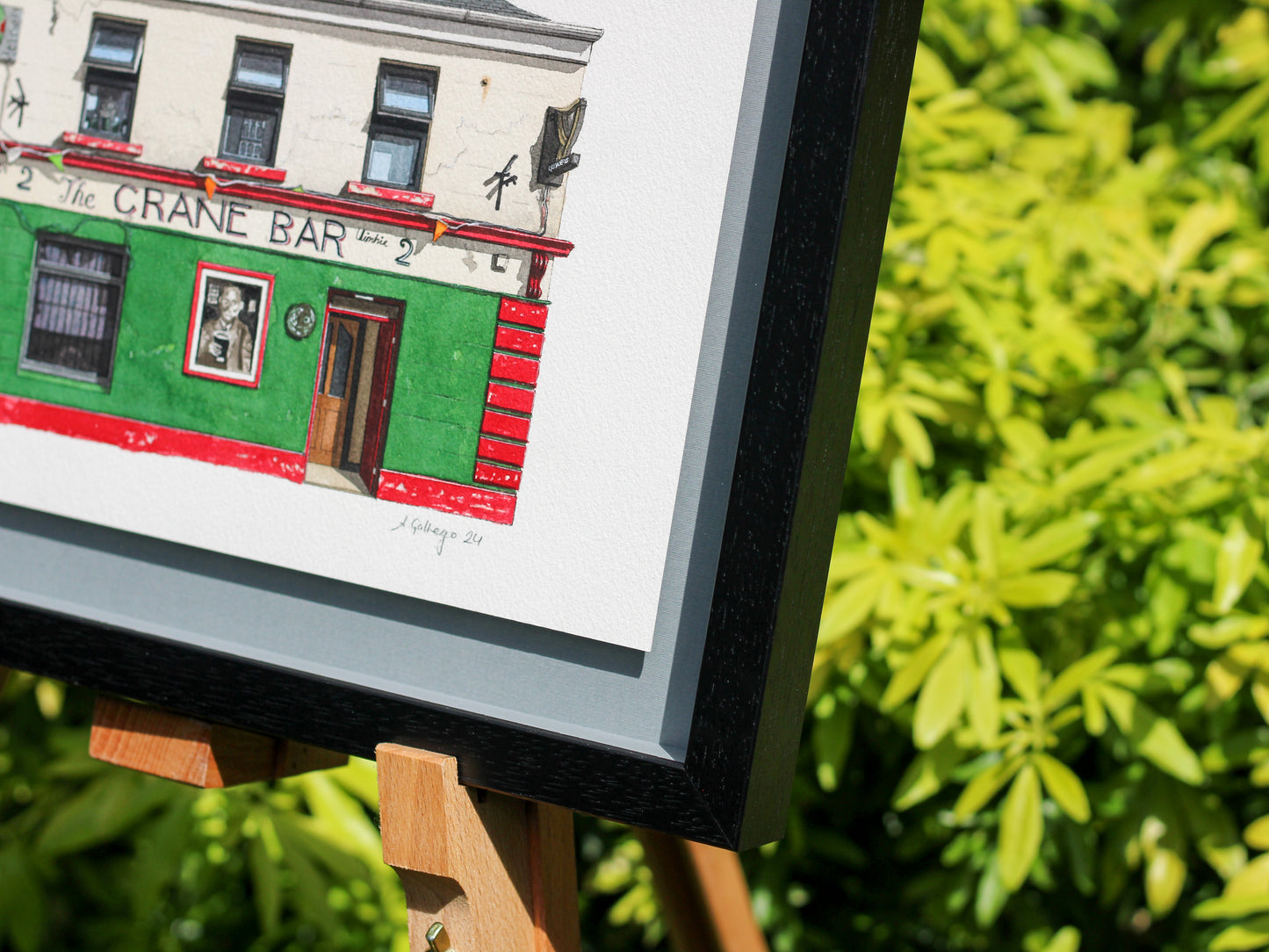 Galway - The Crane Bar - Original watercolour painting (framed)