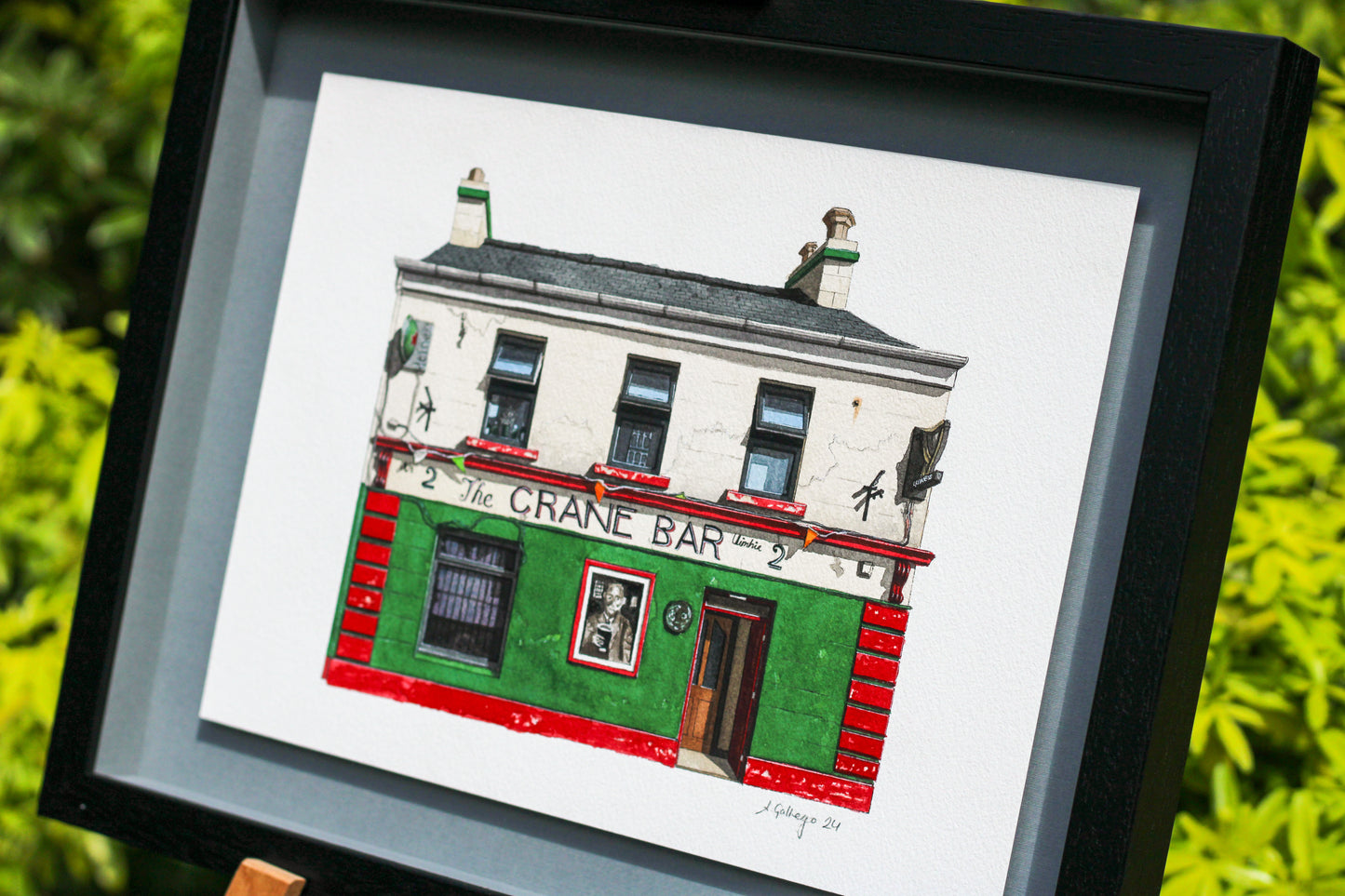 Galway - The Crane Bar - Original watercolour painting (framed)