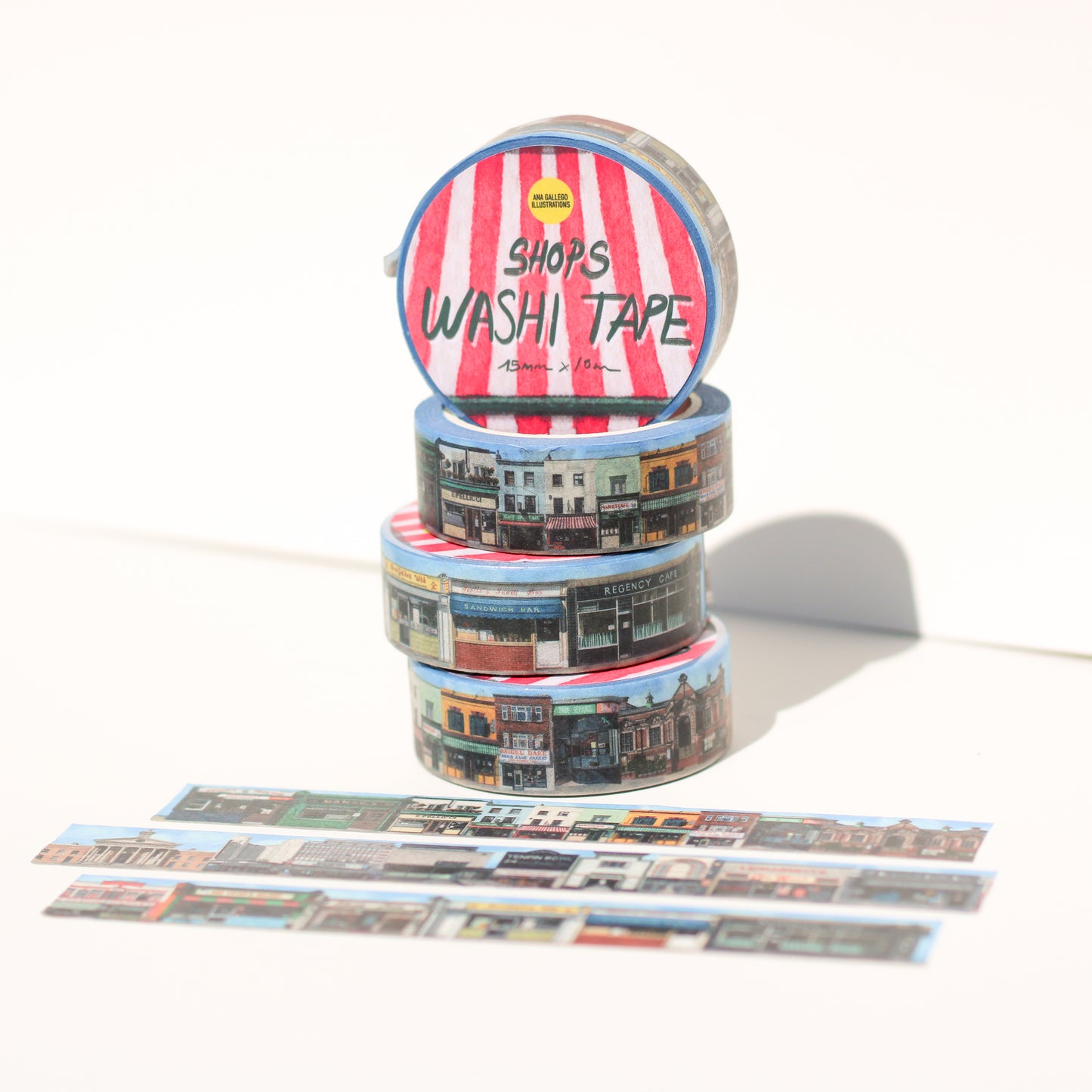 London shop fronts (2024) - Washi tape - 15mm x 10m