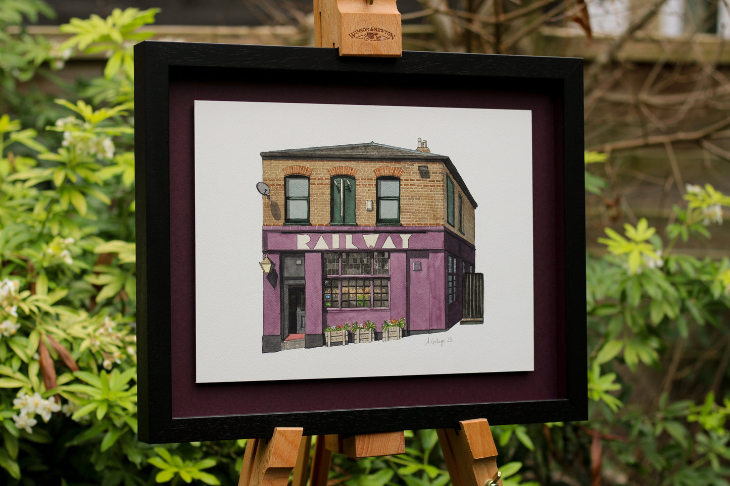 Tulse Hill - The Railway - Original watercolour painting (framed)