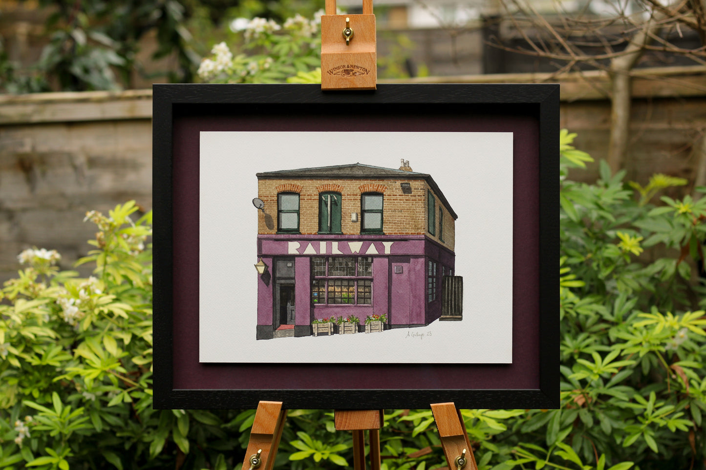 Tulse Hill - The Railway - Original watercolour painting (framed)