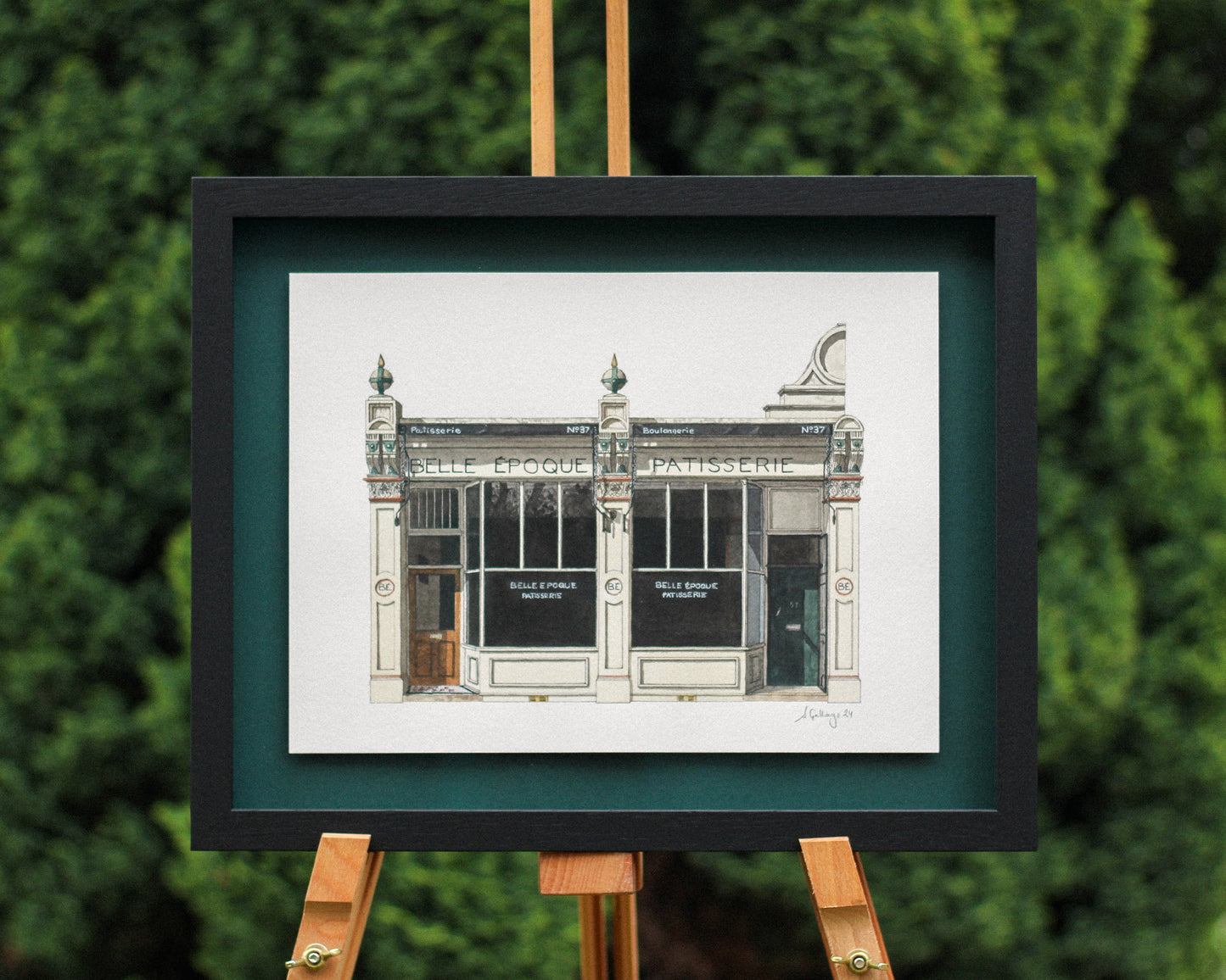 Stoke Newington - Belle Epoque Patisserie - Original watercolour painting (framed)