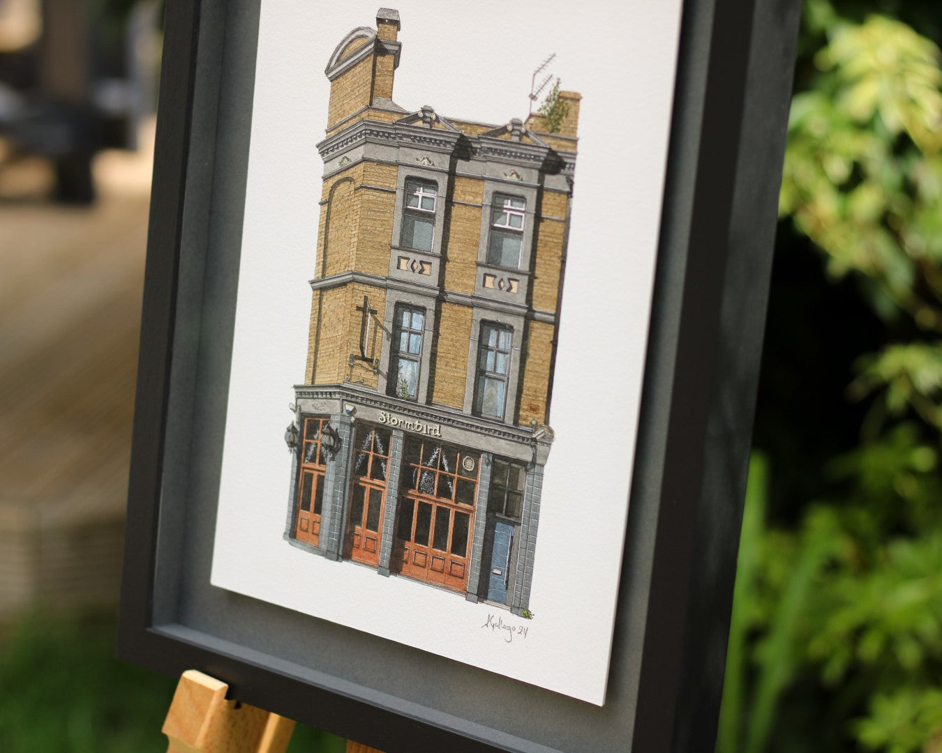 Camberwell - The Dog & Bell - Original watercolour painting (framed)