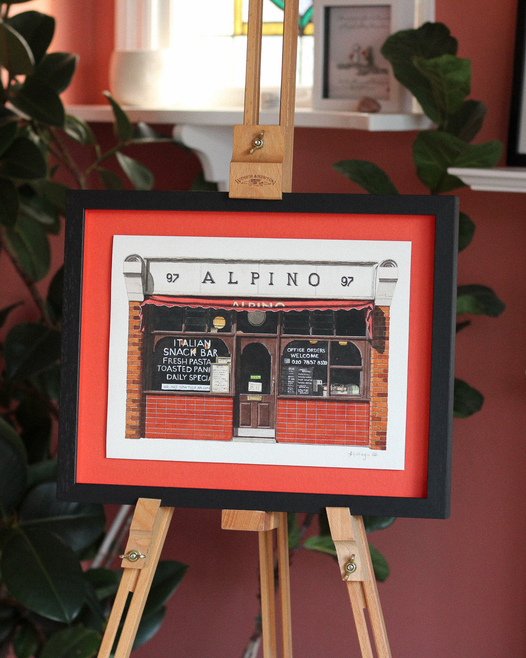 Angel - Alpino - Original watercolour painting (framed)