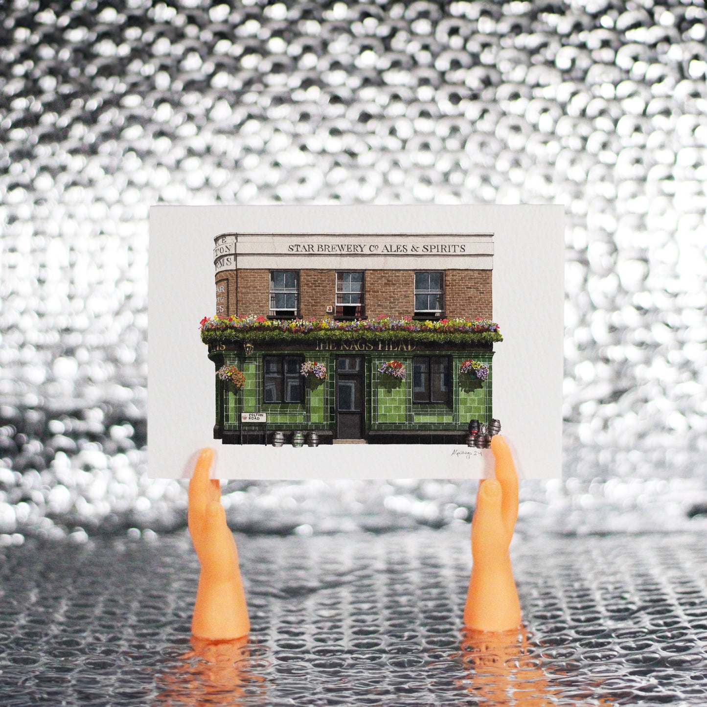 Greenwich - The Pelton Arms - Greeting card with envelope