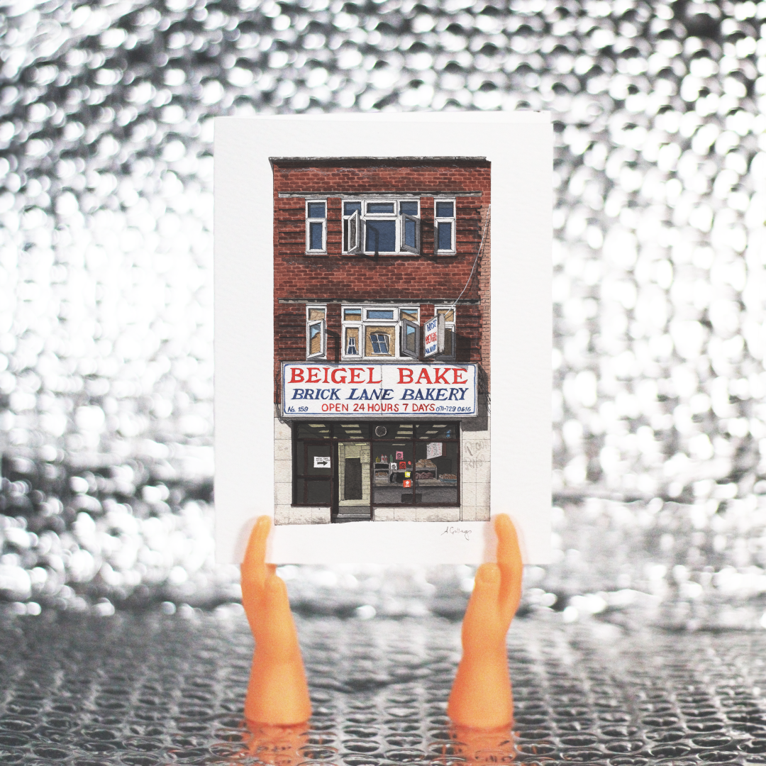 Brick Lane - Beigel Bake - Greeting card with envelope