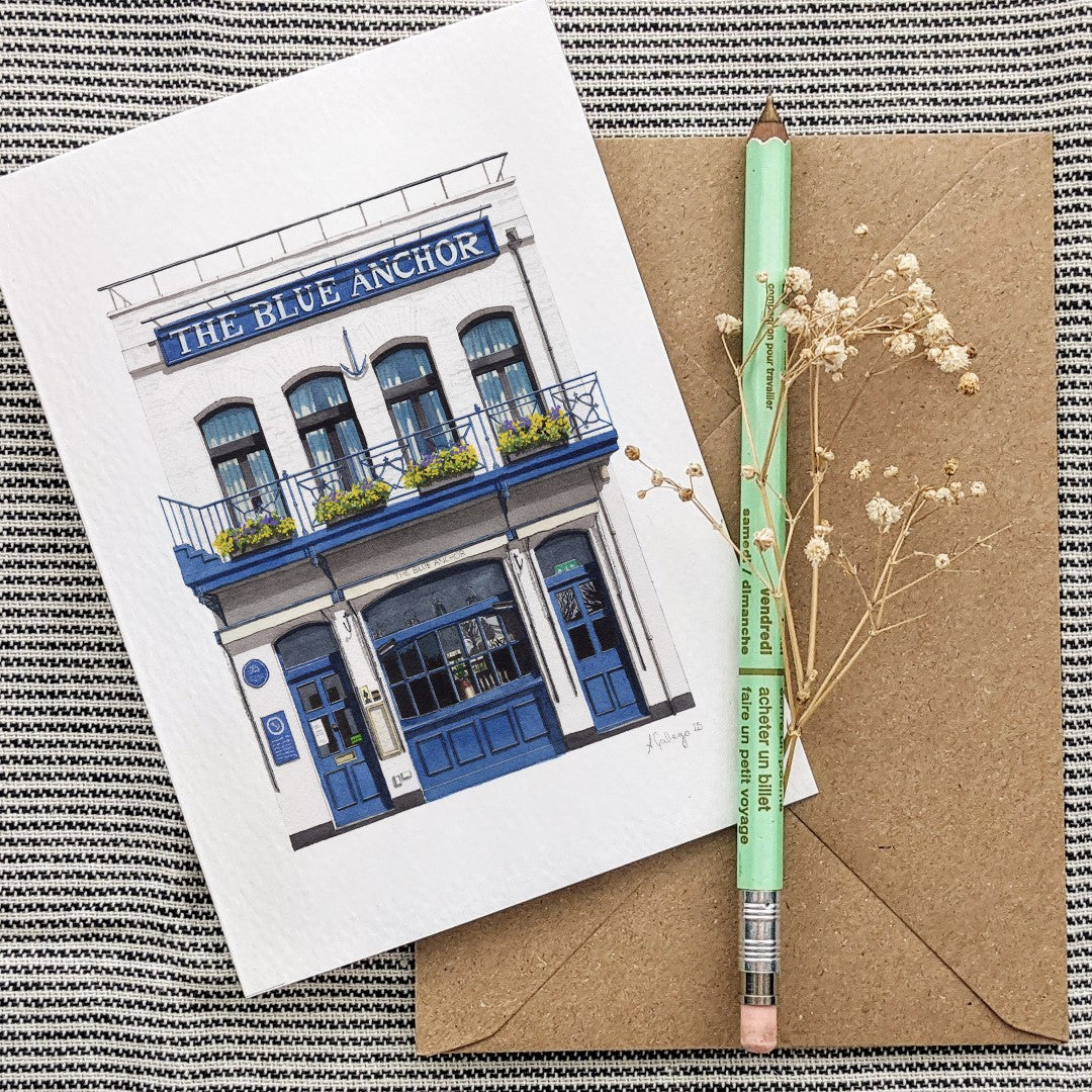 Hammersmith - The Blue Anchor - Greeting card with envelope