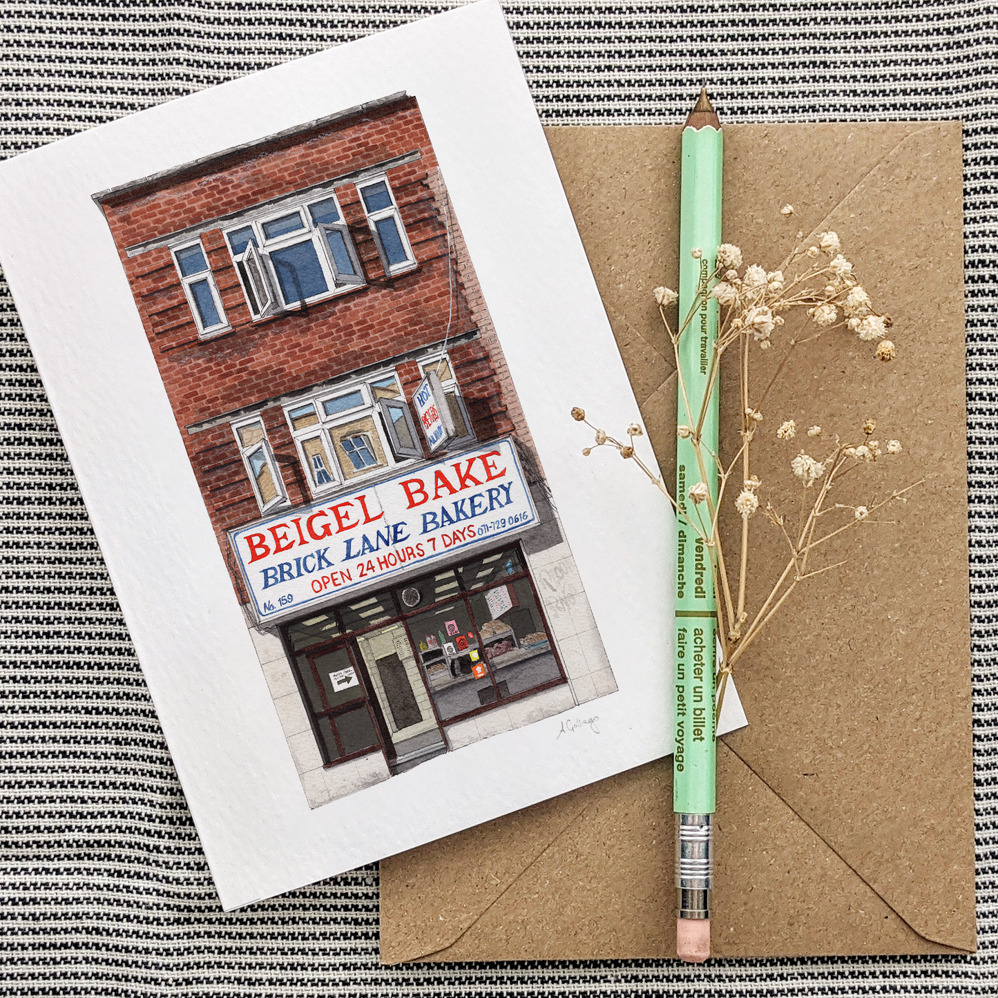 Brick Lane - Beigel Bake - Greeting card with envelope