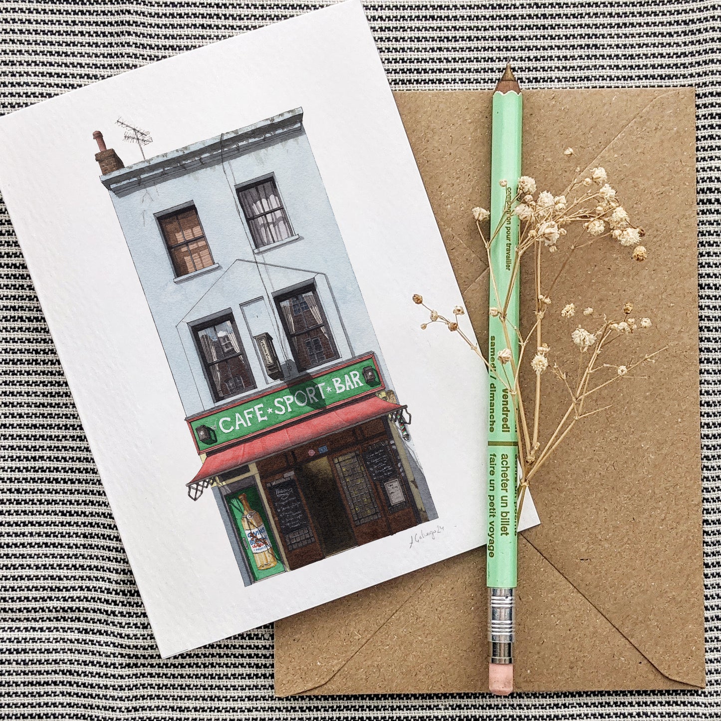 Farringdon - Cafe Kick - Greeting card with envelope
