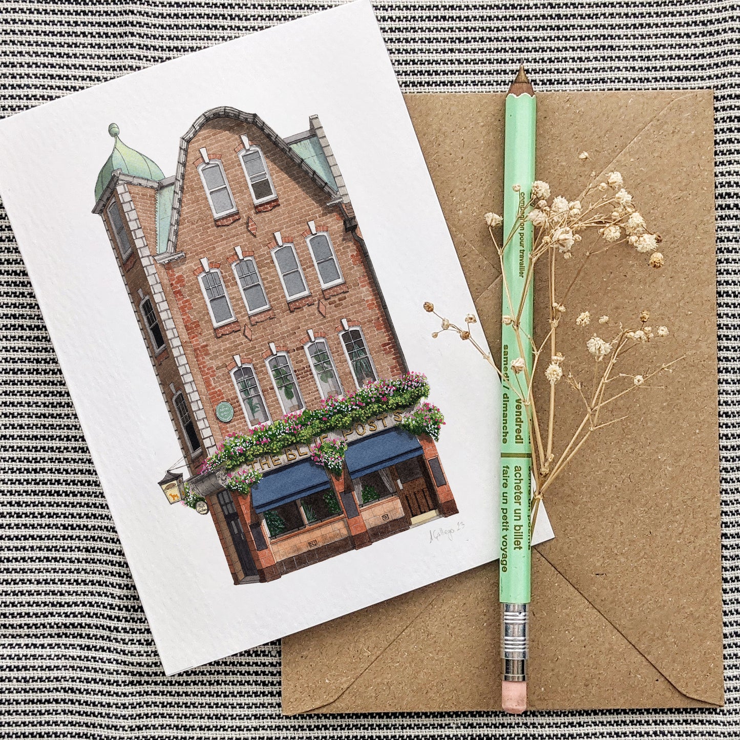 Soho - The Blue Posts - Greeting card with envelope